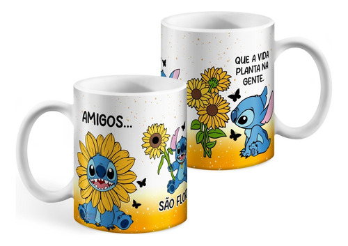 Caneca Amigos São Flores Que A Vida Planta Na Gente...