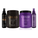 Kit Mascara Argan Y Caviar + X2 Protector Termico Fidelite