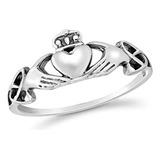 Enduring Love Celtic Heart Royal Claddagh Anillo De Plata **