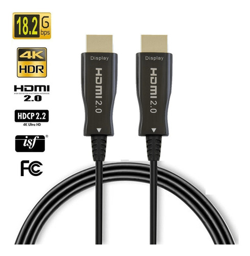 Cabo Fibra Óptica Ativa (aoc) Hdmi 2.0 4k 60hz / 18gbps 25m