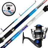 Combo Pesca Variada Rio/mar Waterdog Caña 3.90  +reel +tanza