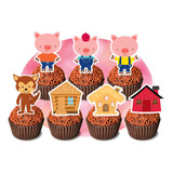 60 Toppers Tags Para Docinhos Doces Cupcake Vários Temas 