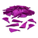 100 Borlas Con Argolla Para Bisuteria Color Violeta 8,5 Cms