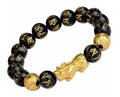 Pulsera De La Riqueza De La Obsidiana Del Feng Shui, Pulsera