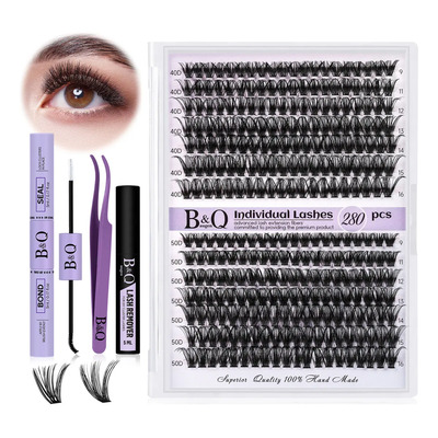 Kit De Extensiones De Pestañas 40d+50d Diy B&q BQ Lash 9-16mm Longitudes Mixtas Curvatura D Pestañas Individuales G2kit pestañas bq byq kit | MercadoLibre