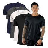 Kit 4 Camiseta Masculina Dry Fit Leve Premium Academia Fit
