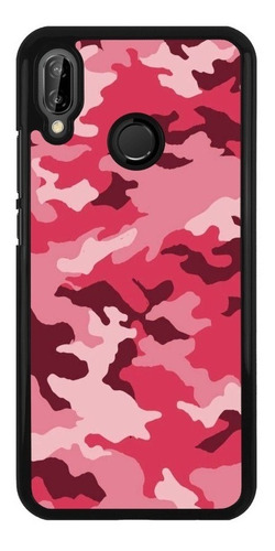 Funda Protector Para Huawei Camuflaje Militar Diseño Rosa