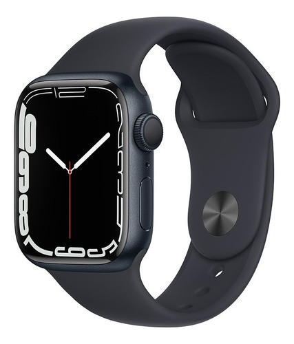 Apple Watch Series 7 (gps, 41mm) - Caja De Aluminio Color Medianoche - Correa Deportiva Azul Medianoche