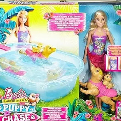 Barbie Filhotinho Na Piscina Dmc32 De 2015