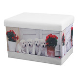 Puf Baulera Plegable 48x32x32cm. White Dogs