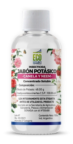Jabon Potasico Canela Y Neem X 100cc - Ecomambo Insectisida