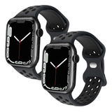 Paquete De 2 Bandas Negras Compatibles Con Apple Watch Band