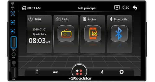 Multimidia Roadstar Bluetooth Mp5 Esp Android E iPhone
