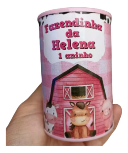 20 Cofrinhos Personalizado Fazendinha Rosa