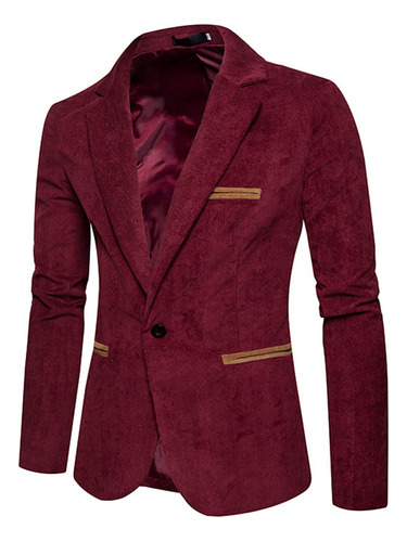 Blazer De Terciopelo Para Hombre Slim Fit Solido