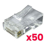 50 Pz Conector Plug Rj45 Para Cable Red Utp Cat5e