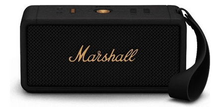 Parlante Marshall Middleton Portátil Con Bluetooth Waterproof  Black And Brass 110v/220v