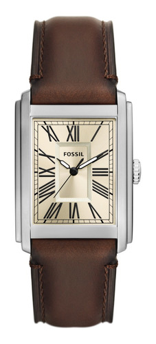 Reloj Hombre Fossil Carraway De Piel Color De La Correa Marrón