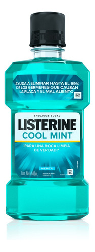 Enjuague Bucal Listerine® Cool Mint® 500 Ml Protege 12 Horas