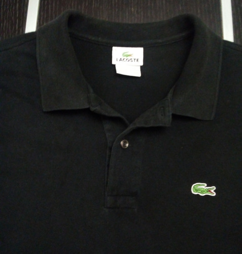 Excelente Playera Polo Lacoste Negra Talla L 6 