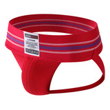 Cueca Jockstrap Masculina Respirável Jockmail Vermelho