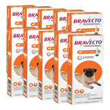 Kit 10 Antipulgas E Carrapatos Bravecto Msd De 4,5 A 10 Kg Cor Laranja