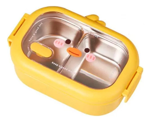 Vianda Lunchera Hermética Acero Inoxidable Infantil Escolar Color Amarillo