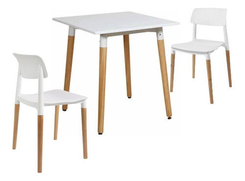 Juego De Comedor Mesa Eames 70x70 + 2 Sillas Milan Baires4