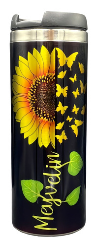 Termo Vaso Girasol Personalizado Acero Inoxidable