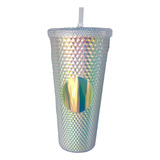 Vaso Tipo Starbucks Pearly 650 Ml Doble Fondo Con Bombilla 