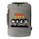 Morral Espalda Kiss Maleta Portafolio Gris Pop