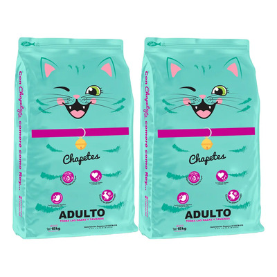 2 Costales De Croquetas Chapetes Pet Para Gato Adulto 15kg | Envío gratis