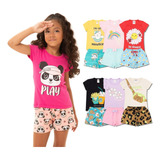 Kit Infantil 8 Peças De Roupa Menina Feminino Tam 1 A 10