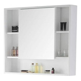 Mueble Botiquin Para Baño 80x70x12 - 1 Espejo Central Color Blanco
