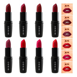 Labiales Bissu Humectantes Tonos Rojos Oscuros 8 Piezas