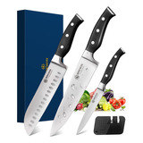 Brewin Cuchillos De Cocina Profesionales, 3pc Chef Knife Set