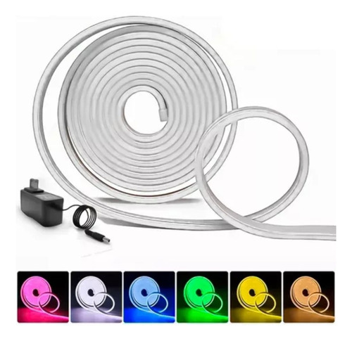 Cinta Led Tira Neon Flex 5 Metros Luz 12v Varios Colores Led