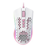 Mouse Gamer Redragon Storm Elite Lollipop Branco Rosa Rgb