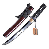 Tanto Sword Short Katana Clay Templado T10 Steel Real Hamon 