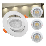 Kit 15 Lampada Spot Led 3w Embutir Redondo Direcionável Rbf