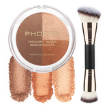 Phoera Paleta De Contorno, Tonos Con Iluminador, Bronceador