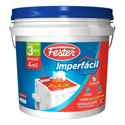 Impermeabilizante Acrílico Imperfácil Clásico 3 Años 4litros Color Terracota | Envío gratis