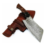 M Knives 11  Full Tang Damascus Cleaver Knife Un Cuchillo De