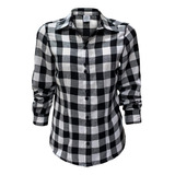 Camisa Camisete Feminina Blusa Manga Longa Xadrez Flanelada