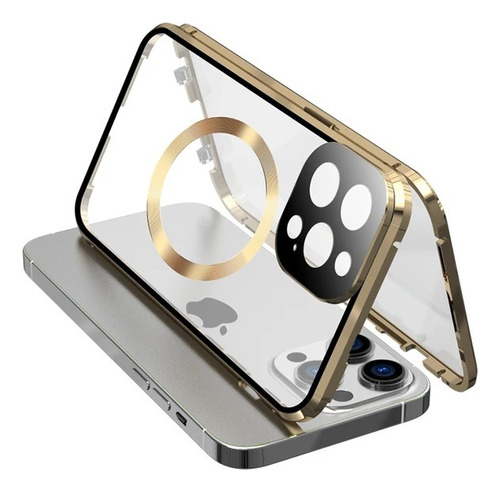 Case 360º Metalizada Pro Para iPhone 12 13 14 15 Pro Pro Max