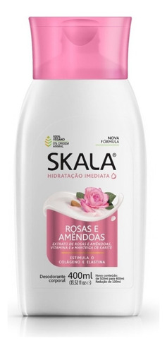 Loção Creme Hidratante Corporal Rosas E Amêndoas Skala 400ml