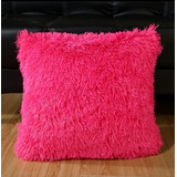 Funda Para Cojin Peluda Fucsia De 40x40 Envio Express