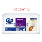 Kit 10 Toalha Excellence Interfolhada Quádruplas Elite