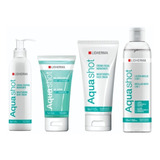 Kit Aquashot X4 Lidherma Hidratante Micelar Corporal Scrub