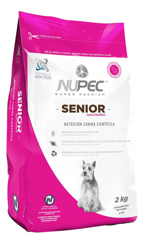 Alimento Nupec Nutrición Científica Para Perro Senior De Raza  Pequeña Sabor Mix En Bolsa De 2kg